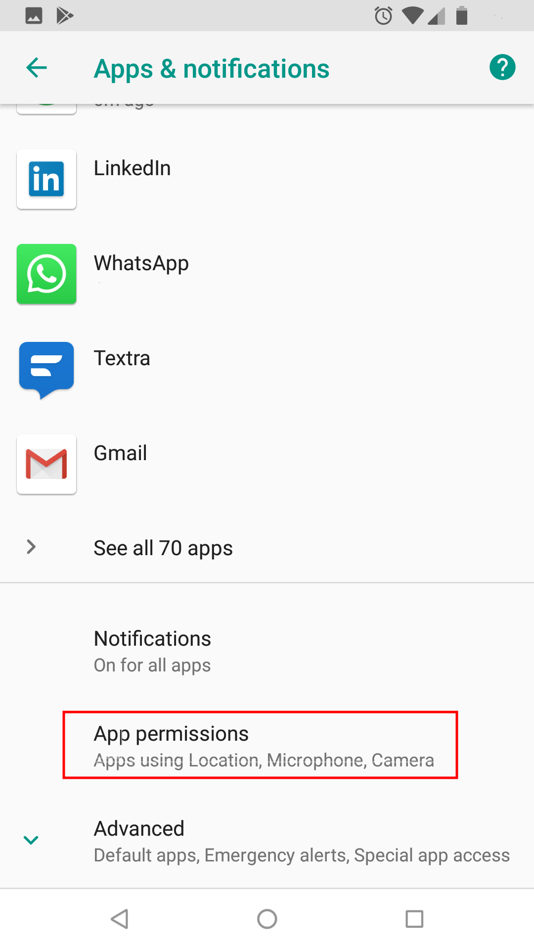 android app permissions